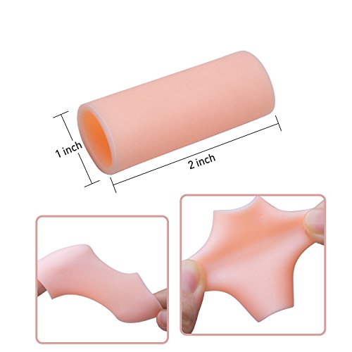 Sumifun Finger Sleeves Protectors, Gel Finger Cots, Sporting Style Silicone Thumb Finger Caps Covers Gloved Protection for Trigger Finger, Hand Eczema, Finger Cracking