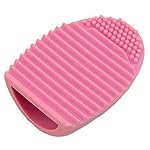 Cleaning MakeUp Washing Brush Silica Glove Scrubber Board Cosmetic Clean Tools (Pink) by Komocare