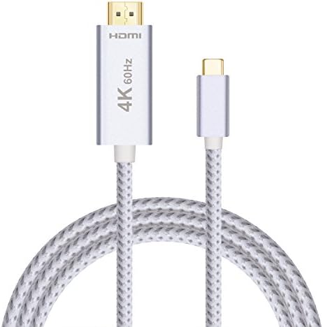 AEROFARA USB C to HDMI Cable 4K 60Hz 6.6ft/2M (Thunderbolt 3 Compatible), Aluminum Shell and Braided USB Type-C to HDMI 2.0 Adapter Cable for MacBook Pro, etc