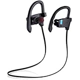 Wireless Bluetooth Sport Stereo Headphones, i-SUPERSIM Sweat-Proof Noise Reduction , Bluetooth V4.0 Headset, High-fidelity Stereo Music, Ergonomic Design for Smartphones - Black
