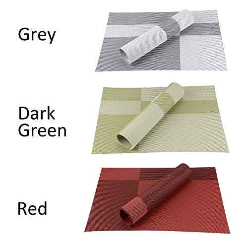 Top Finel Placemats for Dining Table,Plastic Christmas Table Mats Set