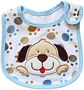 Cartoon Dog Pattern Waterproof Saliva Towel 3 Layer Soft Cotton Bibs for Toddler Baby