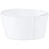VietriLastra White Condiment Bowl, 4" D Stoneware Sauce Spice & Ingredient Server & Dip Dish