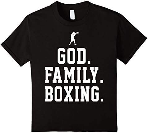 Kids God Family Boxing  Funny Shirt Gift 10 Black