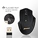 Silent Clickless Wireless Gaming Mouse - Quiet Optical Ergonomic USB Mice (Black)