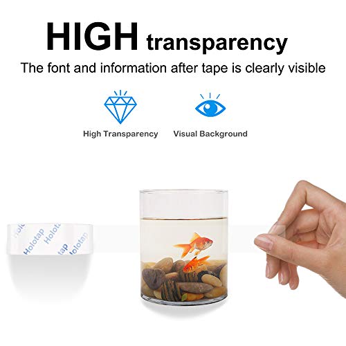 Holotap Ultra Transparent Tape Refill 9 Rolls Clear Tape 3/4 inch Invisible Tape Roll for Office, Home, School