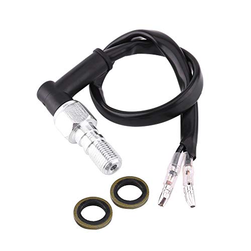 1Pcs Universal Motorcycle Aluminium Rear Set Hydraulic Brake Light Switch with Washers Black M10 diameter x 1.25mm thread pitch, M10 diameter x 1mm thread pitch(optional)(M10x1.25)