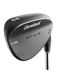 Palo para golf (Golpe medio) RTX-3 VMG marca Cleveland para caballero, color negro satinado