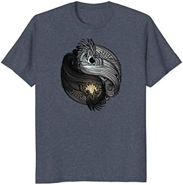 Mens The Dreaming Dragon Sun and Moon Yin Yang Dragons T-Shirt XL Heather Blue