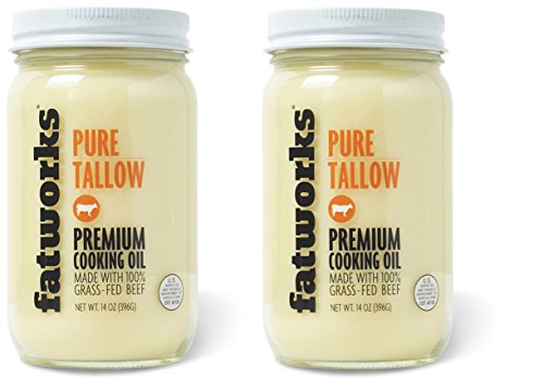 Beef Tallow, Grass-Fed, Kettle Rendered and Fine Filtered, 14oz (2 Pack)