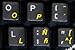 SPANISH LATIN AMERICAN KEYBOARD STICKERS TRANSPARENT BACKGROUND YELLOW LETTERS FOR ANY LAPTOP COMPUTER PC DESKTOP NOTEBOOK