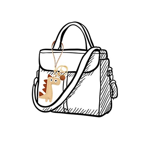 MUAMAX Dinosaur Key Chain for Women Clip Hook Keyring Novelty Gift for Kids Mother Sister Girlfriend Leather Bag Purse Wallet Accessories (brown) - Thumbnail 6