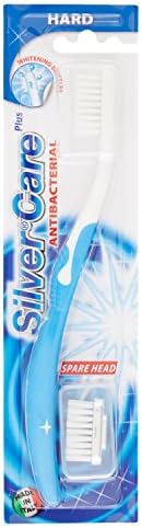 SilverCare Plus Whitening Action Antibacterial Toothbrush with Spare Head Hard Mix Colors (Whitening Action)