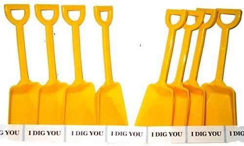24 Small Toy Plastic Shovels Yellow Made In America 7 Inches Tall 24 I Dig You Stickers
