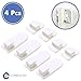Remote Control Holder Hook - 4 Set Wall Mount Storage Sticky White Premium ABS Resin Hook with Strong Self Adhesive Hanging Buckle Wall Sensor - TV Air Conditioner Remote Control Keys Organizer Hanger