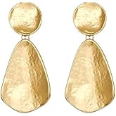 StyleJella 18k Gold Plated Drop Women's Earrings - Geometric Chunky Dangle Earring With Trendy Gold Silver Two-Tone Statement Jewelry