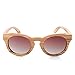 Arctic Penguin Polarized Round Sunglasses for Women Handmade Walnut Wood Glasses Vintage Mens Sun Shade with Bamboo Case UV400 (Wooden, Tea)