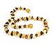 Baltic Amber Teething Necklace For Babies (Unisex)- Drooling Problem & Pain Reduce Properties. Certification Guaranteed - Nature Made - Highest Quality. (Multi)