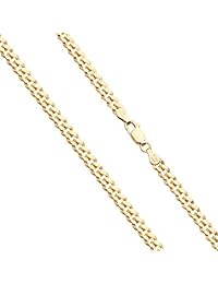 MiaBella Collar de eslabones de corte estilo diamante, oro sólido de 18 quilates sobre plata esterlina, italiano, para hombre y mujer, 16 pulgadas - 18 pulgadas - 20 pulgadas - 22 pulgadas - 24 pulgadas - 26 pulgadas - 30 pulgadas