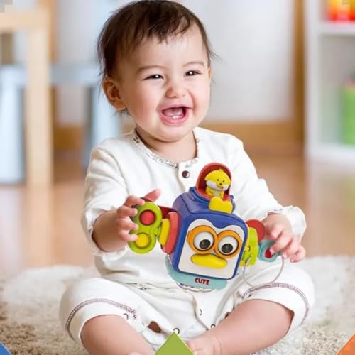 Cubo Mágico Educativo Brinquedo Sensorial Montessori Kidino Cubo de Atividades Infantil Ajuda Com As Habilidades Motoras do Bebê