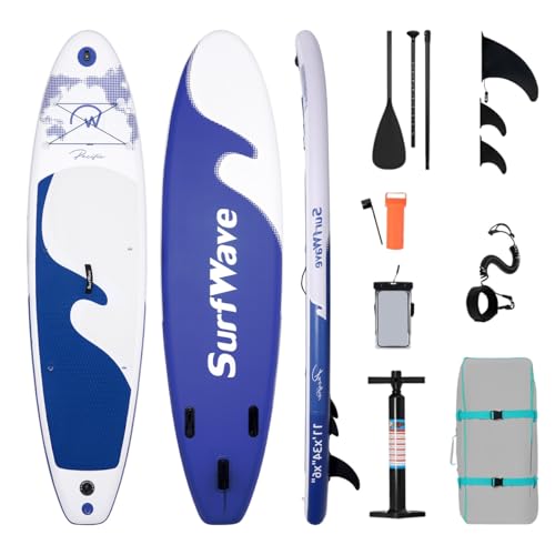 Prancha de Surf Inflável Stand Up Paddle Adulto com Acessórios, Deck EVA Antiderrapante, 335×86×15CM, Suporta até 260 KG – Ideal para Iniciantes e Experientes