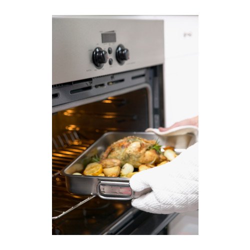 IKEA 9789178905638 KONCIS Roasting pan with grill rack, stainless steel