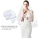 PRETTY SEE Wedding Veil Bridal Tulle Veils with Comb and Lace Ribbon Edge White
