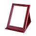 DUcare Folding Mirror Portable Travel PU Portable Adjustable Rectangular Ultrathin Vanity Mirror with Stand Pink