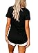 Astylish Women Sexy Criss Cross Short Sleeve Casual Loose Blouse Tops Black Large