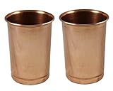 Set 2, Pure Copper Glasses Set Tumblers Ayurvedic Water Drinking Glasses, Capacity 350 Ml