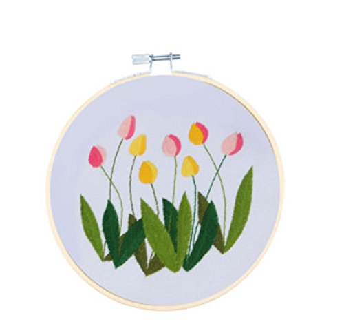 Cross Stitch Stamped Embroidery Kit - Eafior DIY Beginner Counted Starter Cross Stitch Kit for Art Craft Handy Sewing Including Color Pattern Embroidery Cloth,Embroidery Hoop,Color Threads,Tools Kit - Thumbnail 3