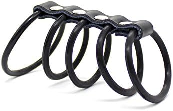 MONOE Men'S Silicone Case, Male Tether, Male Delay, Silicone Elastomer Ring-Black-2PCS/Set