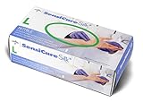 Medline Sensicare Silk Nitrile Exam Gloves, Dark Blue, Large, 200 Count