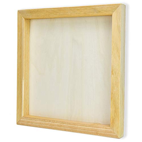 AQUEENLY 6 Pcs 8'' x 8'' Unfinished Wood Cradled Painting Panel Boards for Arts & Craft - Wooden Canvas Panels