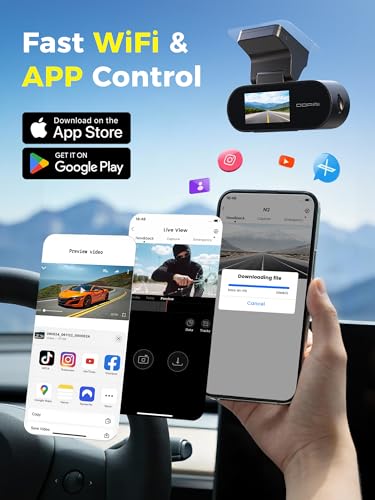 DDPAI Dash Cam for Cars, 2.5K+1080P Front and Rear, 1.9" Screen Dashcam Car Camera with WiFi, AI ISP Night Vision, Loop Recording, 24H Parking Monitor, G-Sensor, Max Support 256G, N2 Dual