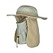 SHINE HAI Fishing Hat, Fashion Outdoor 360° Protection UPF 50+ Summer Sun Cap, with Removable Neck & Face Flap Cover, UPF 50+ Cap for Men and Women, Khaki