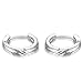 MBLife 925 Sterling Silver Polish Finishing Diamond-Cut Huggie Hoop Earrings (0.6