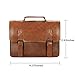 Zebella Vintage Pu Leather Briefcase Shoulder Business Laptop Messenger Bags Tote - Light Brown