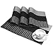SHACOS Woven Vinyl Placemats for Dining Table Set of 6 Non Slip PVC Bamboo Basket Weave Table Place Mats (6, Ombre Black Gray)