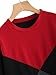 Romwe Women's Color Block Cut and Sew Round Neck Drop Shoulder Long Sleeve Sweatshirt