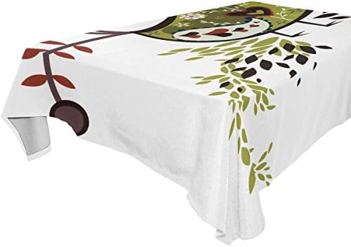 BYouLockX Green Bird Pattern Rectangle Tablecloth 54x72(in)