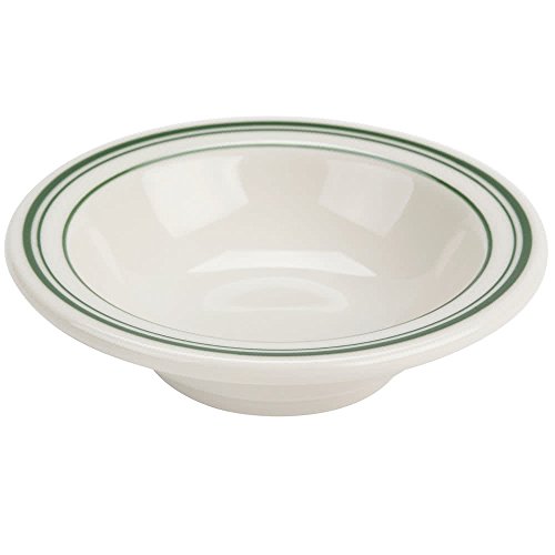 Yanco GB-10 Green Band Grapefruit Bowl, 13 oz Capacity,  6.5" Diameter, 1.75" Height, China, American White Color, Pack of 36