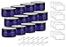 8 oz Cobalt Blue Plastic (BPA Free) Heavy Wall Refillable Low Profile Jar with Black Lid (12 Pack) + Spatulas