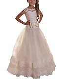 BessDress Lace Bodice Flower Girl Dress for Weddings First Communion Dresses BD029