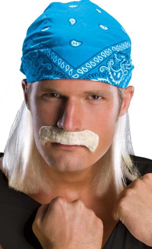 Rubie's Costume Co Men's Hulk Hogan Head Rag with Blonde Hair & Mustache 51834
