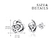 LUHE Rose Stud Earrings,Rose Pendant Necklace,Rose Bracelet, Rose Adjustable Rings,Sterling Silver 3D Rose Flower Jewelry Gifts,Romantic Gifts for Women Girls Her