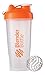 BlenderBottle Classic Loop Top Shaker Bottle, 28-Ounce, Clear/Orange