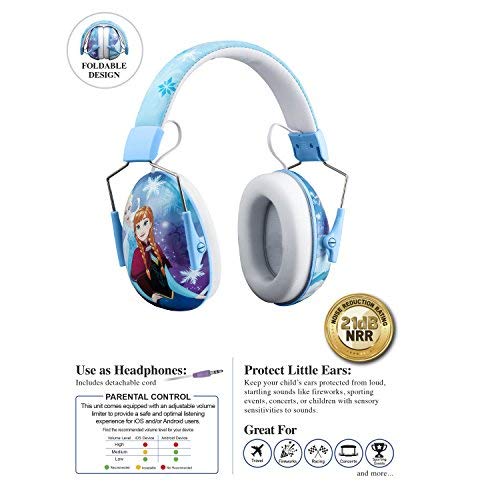 Frozen Kids Ear Protectors Earmuffs Toddler Ear Protection and Headphones 2 in 1 Noise Reduction and Headphones for Kids Ultra Lightweight Adjustable Safe Sound Great for Concerts Shows and More (Best Fireworks For Kids)