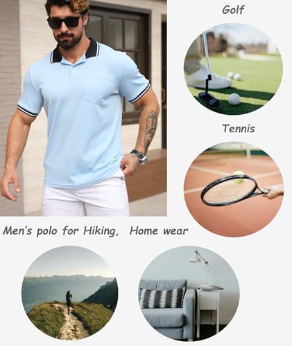 JACKETOWN 3 Pack Men's Short Sleeve Polo Shirts Lightweight Breathable Golf Casual Adult Multipack Tennis Tees
