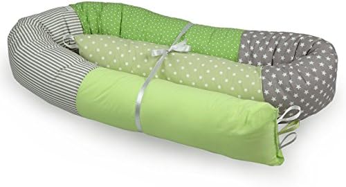 Piccolina Boutique Baby Snake Bed Bumper for Crib or Junior Beds Green & Grey, Bed Bumper, Nursery Bedding, Nursery Décor, for Boys and Girls